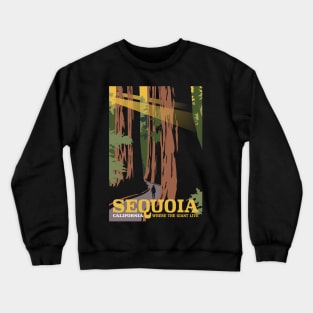 California Sequoia Vintage Style Travel Poster Design Crewneck Sweatshirt